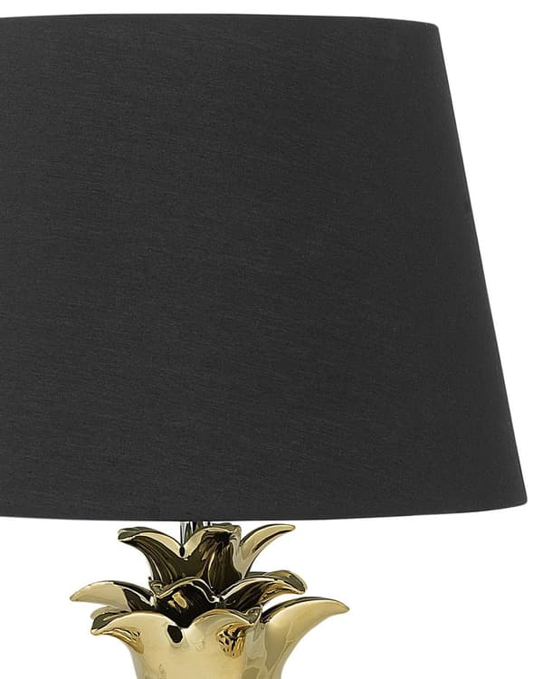 Bordlampe Gull Keramikk 52 cm Stoffskjerm Svart Moderne Minimalistisk stil
