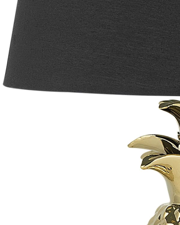 Bordlampe Gull Keramikk 52 cm Stoffskjerm Svart Moderne Minimalistisk stil