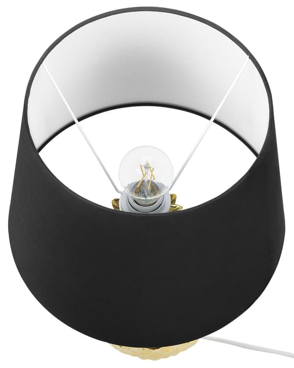Bordlampe Gull Keramikk 52 cm Stoffskjerm Svart Moderne Minimalistisk stil