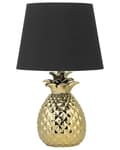 Miniatyrbilde 1 av 11: Bordlampe Gull Keramikk 52 cm Stoffskjerm Svart Moderne Minimalistisk stil