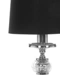 Miniatyrbilde 7 av 11: Bordlampe med Sølvfarget Metallfot Svart Empire-skjerm Glassdetaljer Skjerm