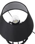 Miniatyrbilde 6 av 9: Bordlampe Svart 36 cm Tre Sokkel og Lampeskjerm Svart Stoff Moderne Design