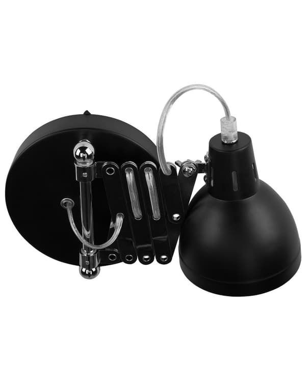 Vegglampe Svart Metall Justerbar Svingarm Industriell