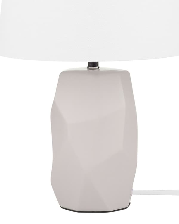 Bordlampe Rosa keramisk base Hvit lampeskjerm Nattbordslampe Belysning Dekorativ Moderne Soverom Stue