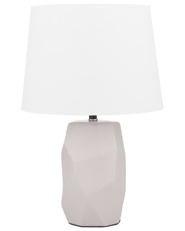 Bordlampe Rosa keramisk base Hvit lampeskjerm Nattbordslampe Belysning Dekorativ Moderne Soverom Stue