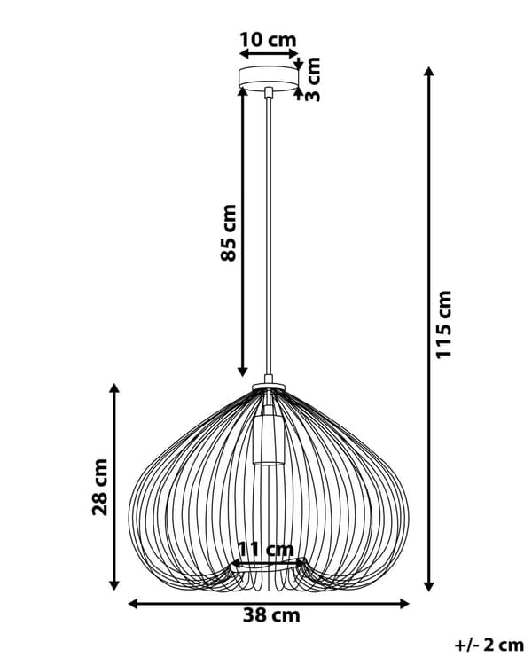 Pendellampe Svart Metall 1 lyskilde Åpen lampeskjerm Metalltråd Industriell stil Belysning Taklampe