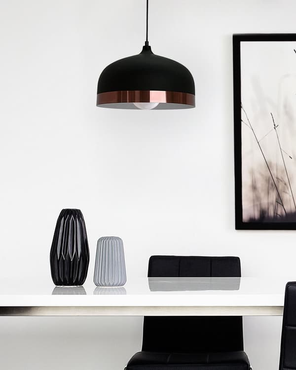 Hengelampe Taklampe Svart Kobber Klokkeformet Skjerm Moderne