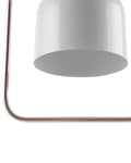 Miniatyrbilde 5 av 9: Taklampe Hvit metall 121 cm Pendel Kobberramme Industriell Industriell