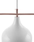 Miniatyrbilde 6 av 9: Taklampe Hvit metall 121 cm Pendel Kobberramme Industriell Industriell