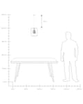 Miniatyrbilde 9 av 9: Taklampe Hvit metall 121 cm Pendel Kobberramme Industriell Industriell