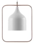 Miniatyrbilde 1 av 9: Taklampe Hvit metall 121 cm Pendel Kobberramme Industriell Industriell