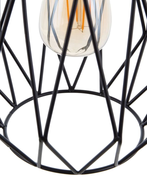 1-lampes pendellampe Taklampe Svart Bur Trådskjerm Gjennombrutt Industriell