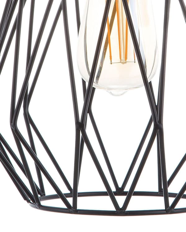 1-lampes pendellampe Taklampe Svart Bur Trådskjerm Gjennombrutt Industriell