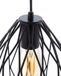 Miniatyrbilde 6 av 8: 1-lampes pendellampe Taklampe Svart Bur Trådskjerm Gjennombrutt Industriell