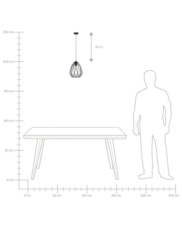 1-lampes pendellampe Taklampe Svart Bur Trådskjerm Gjennombrutt Industriell