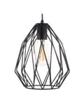 Miniatyrbilde 1 av 8: 1-lampes pendellampe Taklampe Svart Bur Trådskjerm Gjennombrutt Industriell