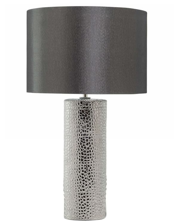Bordlampe Sølv Svart Keramikk Silke Lampeskjerm Nattbordslampe Glamour Moderne Stil