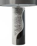 Miniatyrbilde 9 av 11: Bordlampe Sølv Svart Keramikk Silke Lampeskjerm Nattbordslampe Glamour Moderne Stil
