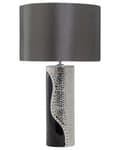 Miniatyrbilde 1 av 11: Bordlampe Sølv Svart Keramikk Silke Lampeskjerm Nattbordslampe Glamour Moderne Stil
