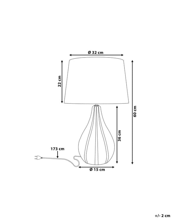 Bordlampe lys beige porselen imitert silke trommeskjerm 60H cm Glamour Stue