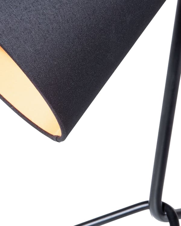 Bordlampe svart med oransje metall 42H cm stativfot Moderne designer nattlampe