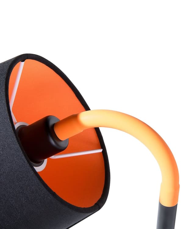 Bordlampe svart med oransje metall 42H cm stativfot Moderne designer nattlampe