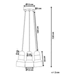 Miniatyrbilde 3 av 8: Pendellampe Grå Lyst tre Betong 3 lampeskjermer Industriell stil Stemningsfull belysning Taklampe