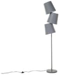 Miniatyrbilde 4 av 10: Floor Lamp Grey Metal 164 cm Triple Polyester Classic Shade Modern Design