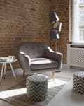Miniatyrbilde 2 av 10: Floor Lamp Grey Metal 164 cm Triple Polyester Classic Shade Modern Design