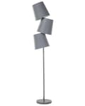 Miniatyrbilde 1 av 10: Floor Lamp Grey Metal 164 cm Triple Polyester Classic Shade Modern Design