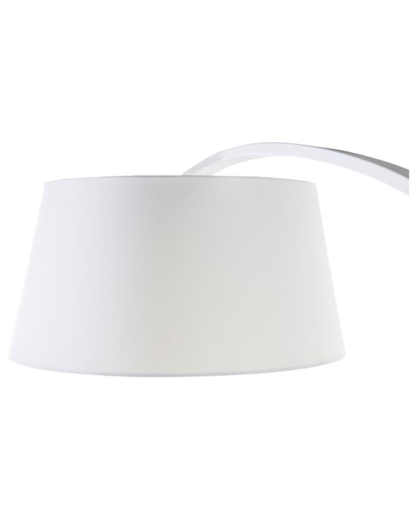 Gulvlampe Hvit Metall 234 cm Buet Ramme Bomull Trommelskjerm Marmorsokkel Moderne Design