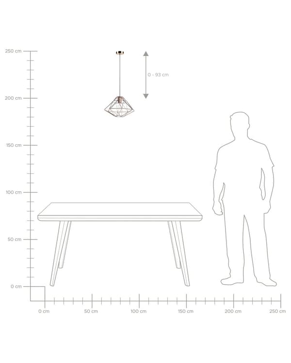 1 Lys Kobber Pendel til tak i form av Geometrisk bur av Metall