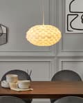Miniatyrbilde 2 av 10: Pendel Hengelampe Hvit Plast Furu Skjerm Hengende Taklampe