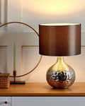 Miniatyrbilde 2 av 10: Bordlampe Sølv Porselen Grå Imitert Silke Trommeskjerm 43 cm Tradisjonell stue