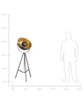 Miniatyrbilde 9 av 9: Gulvlampe Svart med Gullmetall 165 cm Stativfot Justerbar Åpen Skjerm Industriell Design
