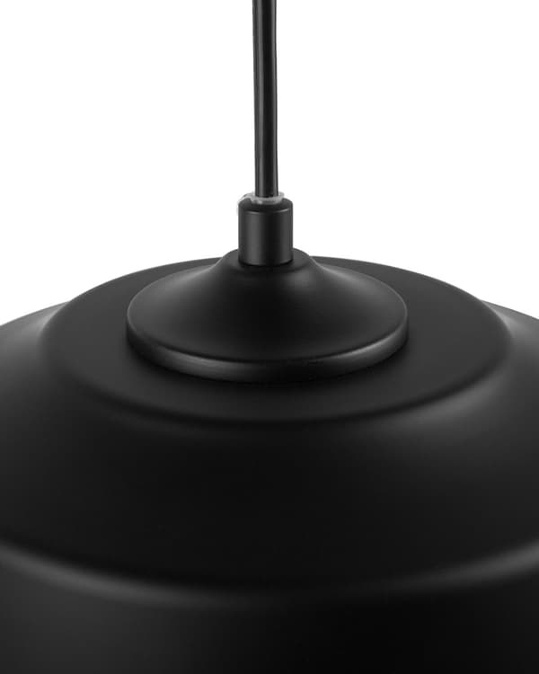 Pendellampe Svart Gjennomsiktig Glasskjerm Geometrisk Rund og Moderne Design
