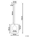 Miniatyrbilde 3 av 9: Taklampe Svart metall 121 cm Pendel Kobberramme Industriell Industriell