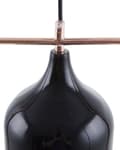 Miniatyrbilde 6 av 9: Taklampe Svart metall 121 cm Pendel Kobberramme Industriell Industriell