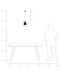 Miniatyrbilde 9 av 9: Taklampe Svart metall 121 cm Pendel Kobberramme Industriell Industriell