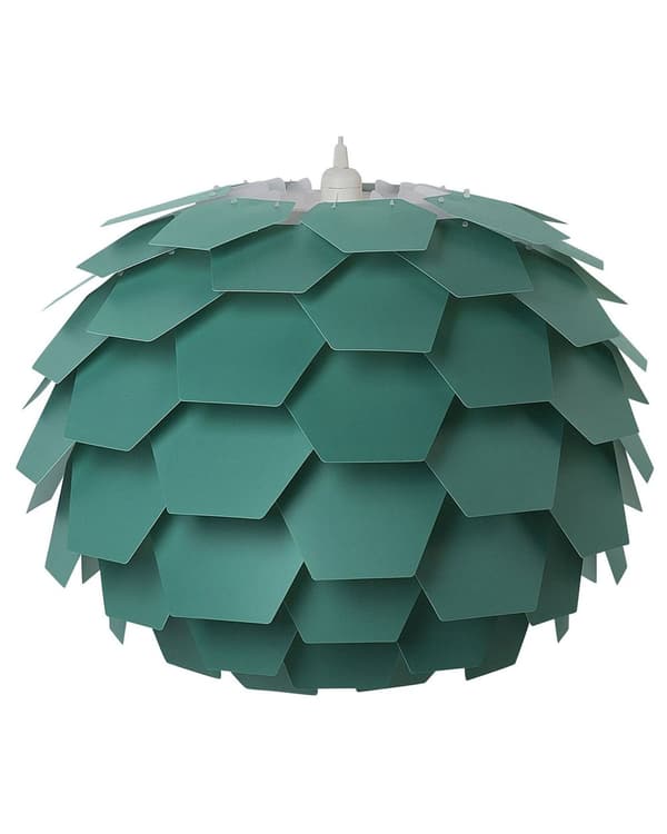 Pendellampe Grønn Kuleformet Skjerm Furukongler Plast Taklampe