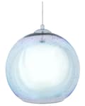 Miniatyrbilde 6 av 8: Pendellampe i sølv med høyglanset, reflekterende glasskule i eklektisk, glamorøs design