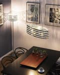 Miniatyrbilde 5 av 8: Taklampe Sølv Krystall 108 cm To lyspærer E27 60W Oval form Belysning Dekorasjon Glam Elegant