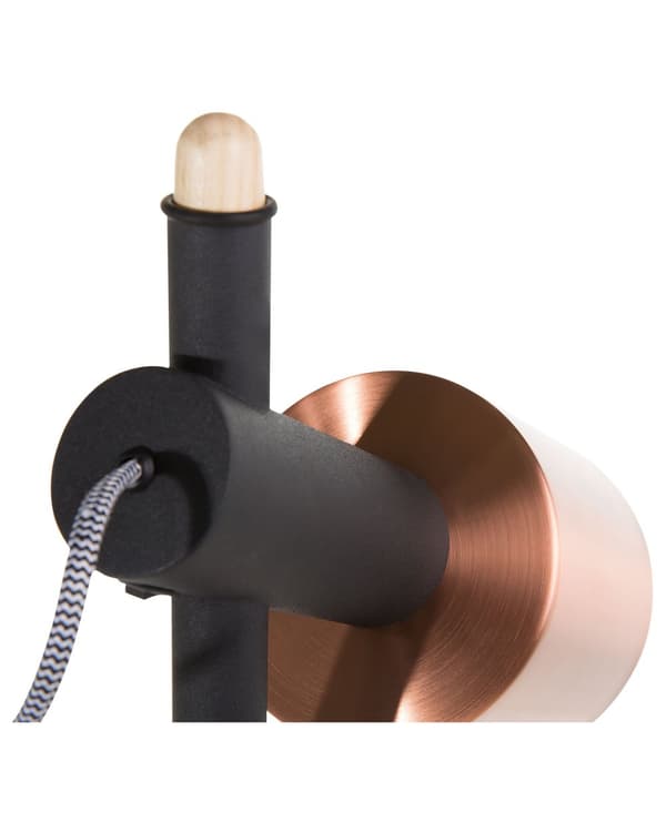 Gulvlampe Svart med kobbermetall 125 cm Justerbare runde spotlights Moderne design