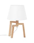 Miniatyrbilde 6 av 11: Bordlampe Hvit bomullslampeskjerm Lett tre 3 ben Moderne