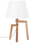 Miniatyrbilde 7 av 11: Bordlampe Hvit bomullslampeskjerm Lett tre 3 ben Moderne