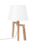 Miniatyrbilde 8 av 11: Bordlampe Hvit bomullslampeskjerm Lett tre 3 ben Moderne