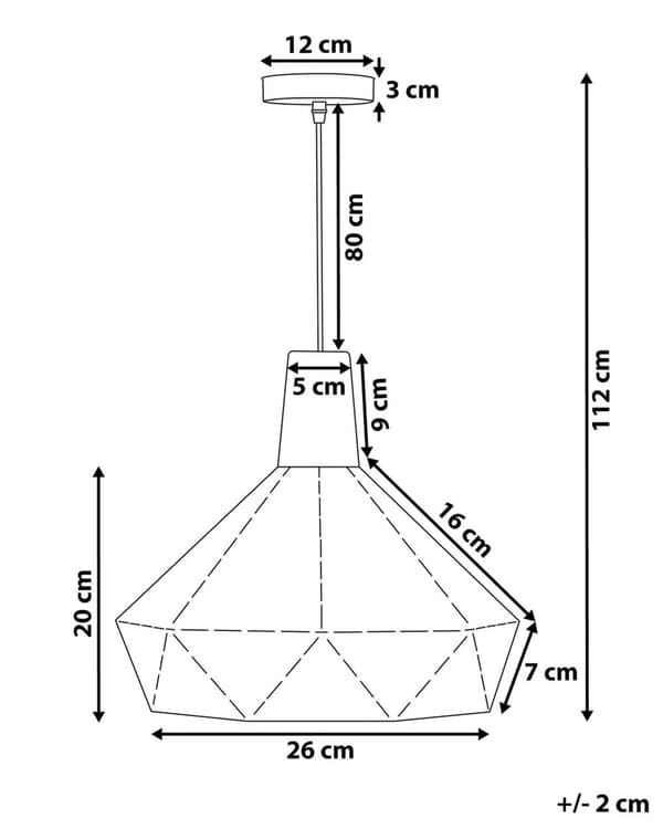 Pendellampe Svart Farge Metall Eik Tre Element Geometrisk Form Moderne