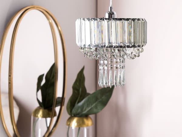 Pendellampe Transparent Metall Akrylglass 83 cm Dekorativ Lysekrone Glans Finish Glam