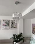 Miniatyrbilde 2 av 9: Pendellampe Transparent Metall Akrylglass 83 cm Dekorativ Lysekrone Glans Finish Glam