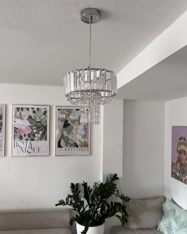 Pendellampe Transparent Metall Akrylglass 83 cm Dekorativ Lysekrone Glans Finish Glam